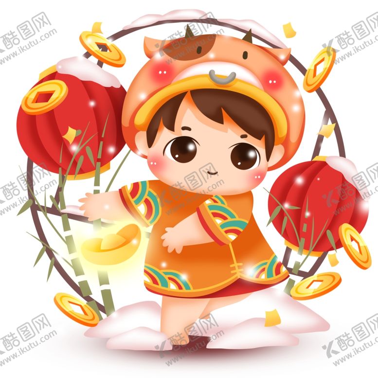 编号：77137206300801432548【酷图网】源文件下载-2021金牛送福牛年