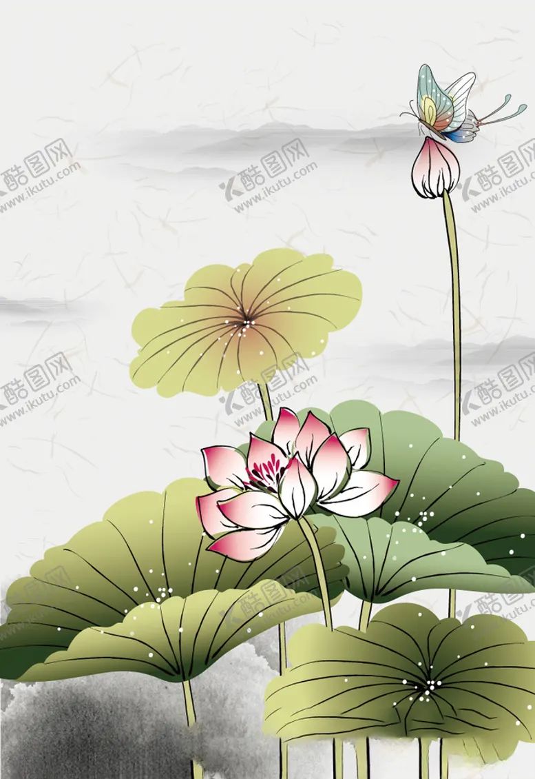 编号：23159706261315382336【酷图网】源文件下载-水墨风荷花图片