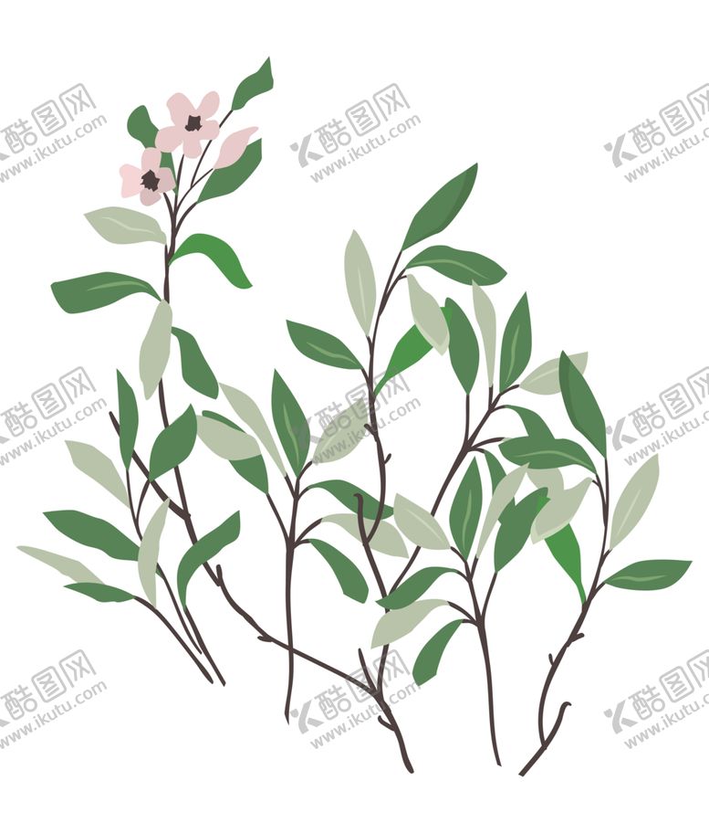 编号：50519110022017222352【酷图网】源文件下载-手绘水墨植物