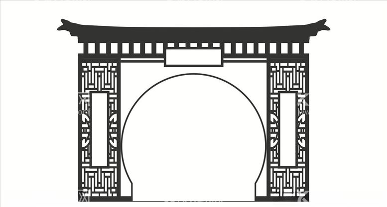 编号：18928403121235068461【酷图网】源文件下载-中式圆拱门