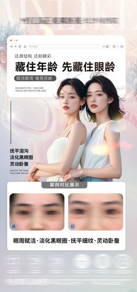 医美眼周抗衰案例对比海报
