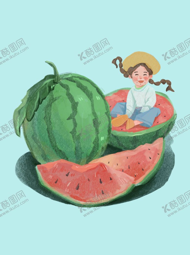 编号：86153209140732260865【酷图网】源文件下载-西瓜夏天24节气图