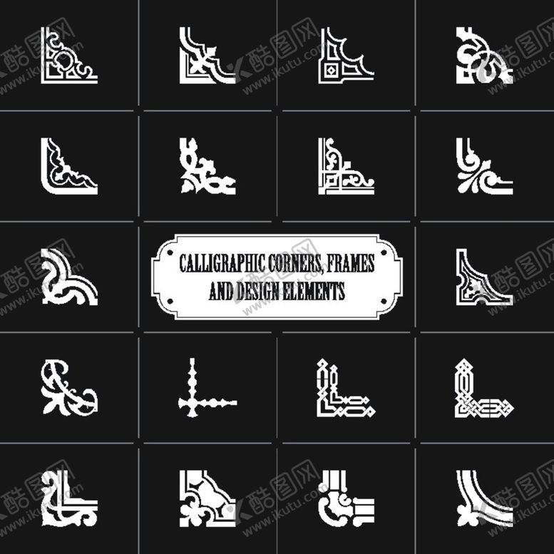 编号：44405702111621461455【酷图网】源文件下载-矢量欧式花纹复古手账素材