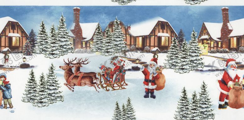 编号：14996109240246129230【酷图网】源文件下载-冬天的雪地圣诞老人