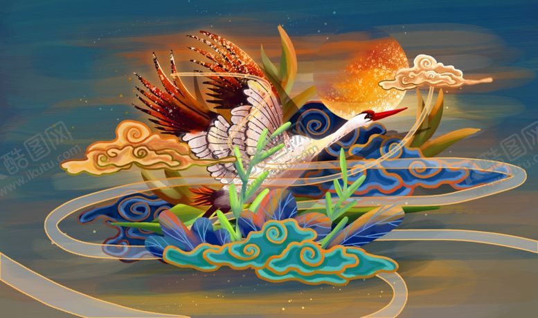 编号：71221707050704134342【酷图网】源文件下载-古风中国风国潮壁画国画墙画背景