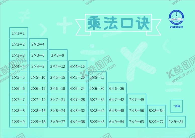 编号：19375504271312254933【酷图网】源文件下载-九九乘法表