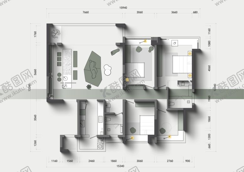 编号：59976304030631525428【酷图网】源文件下载-简约立体几何风格室内设计