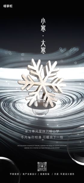小寒大寒节气海报雪花二十四质感