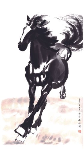 徐悲鸿大气国画马