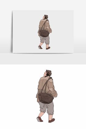 淡彩国画人物
