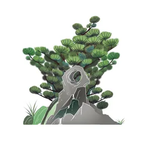 国潮风元素海浪插画中式太阳