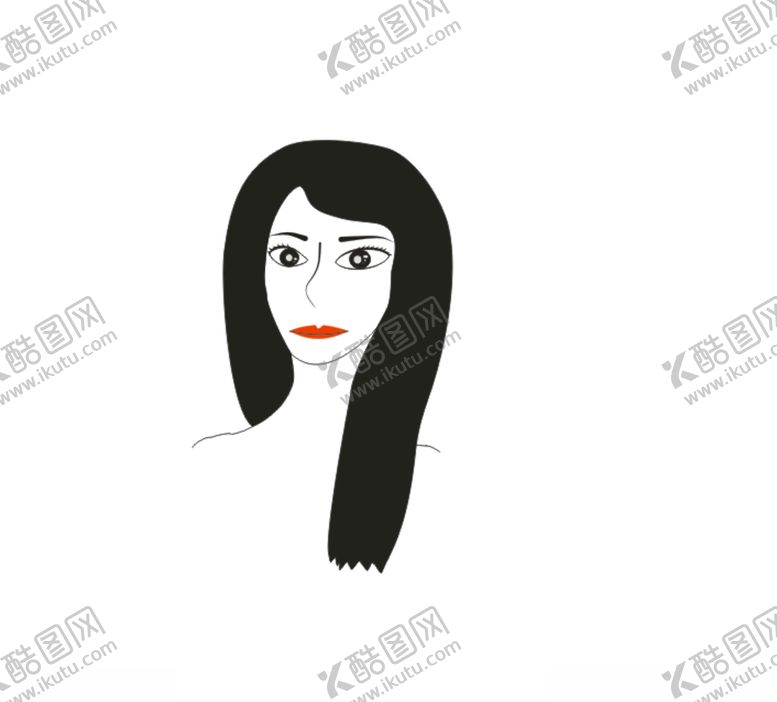 编号：46623406191538083372【酷图网】源文件下载-女孩简笔画描绘