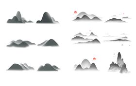 山水墨背景唯美图片