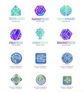 多样几何风格企业标志设计