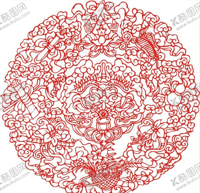 编号：59116307090541183935【酷图网】源文件下载-窗花剪纸图片