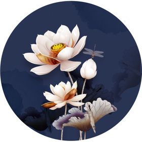 莲花电视背景墙