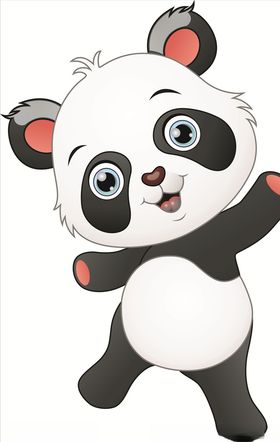 可爱微笑的熊猫设计