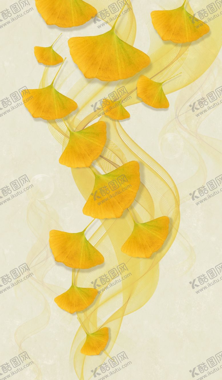 编号：78924210182123155799【酷图网】源文件下载-水彩画银杏叶玄关图