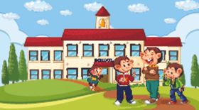 快乐学生插画