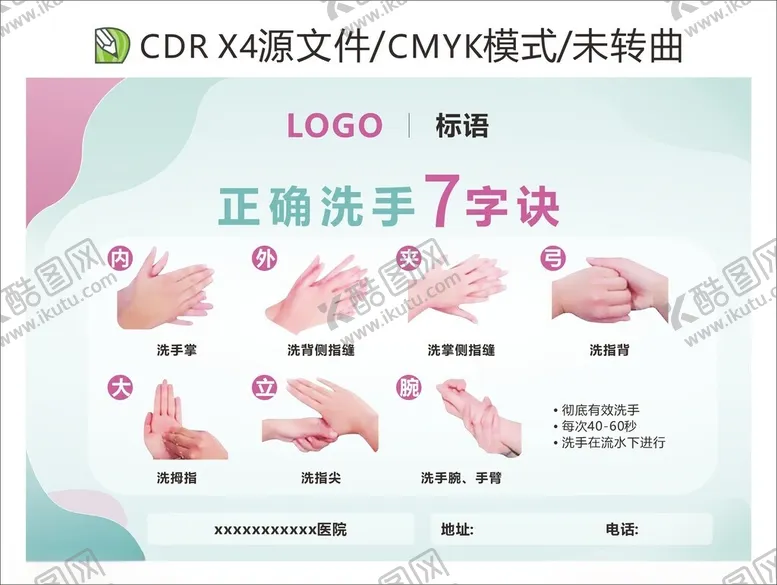 编号：92884001270548571876【酷图网】源文件下载-正确洗手七字诀