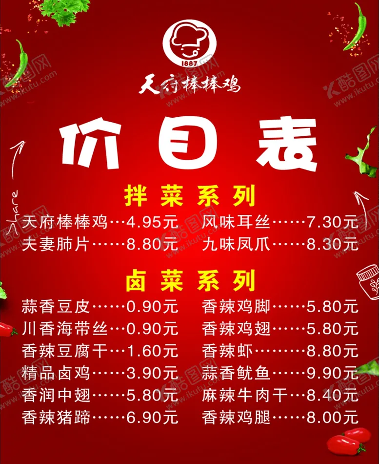 编号：46387307081538154579【酷图网】源文件下载-红色价目表