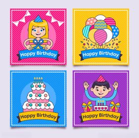 儿童生日主题插画图案