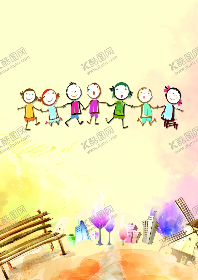 编号：40139104282255349082【酷图网】源文件下载-学校小学底板卡通
