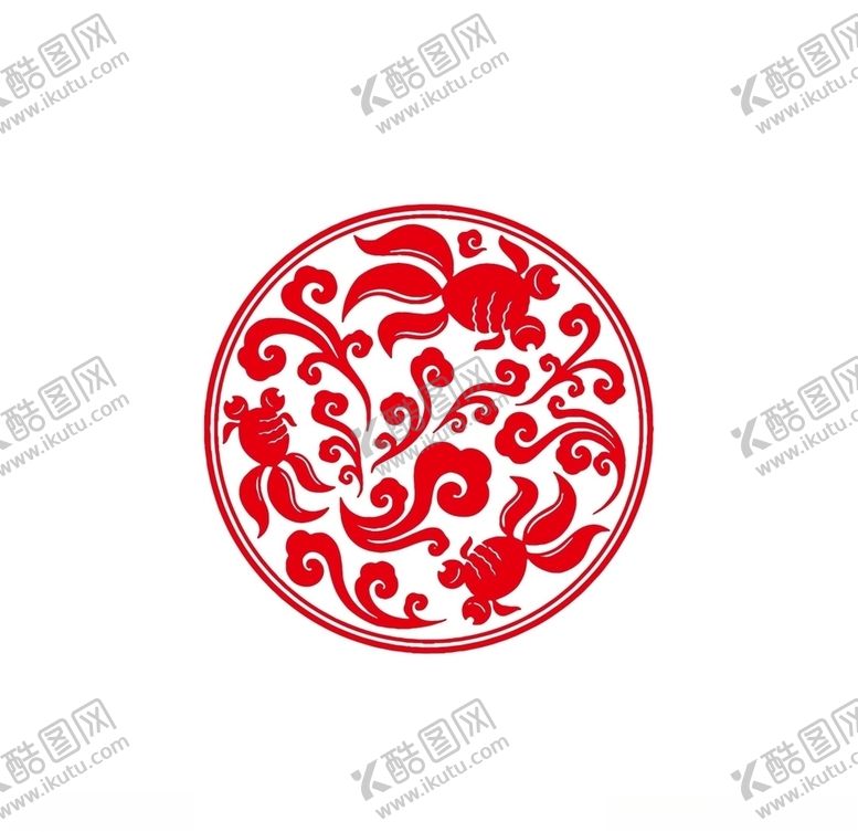 编号：40529409210755359663【酷图网】源文件下载-鱼剪纸窗花