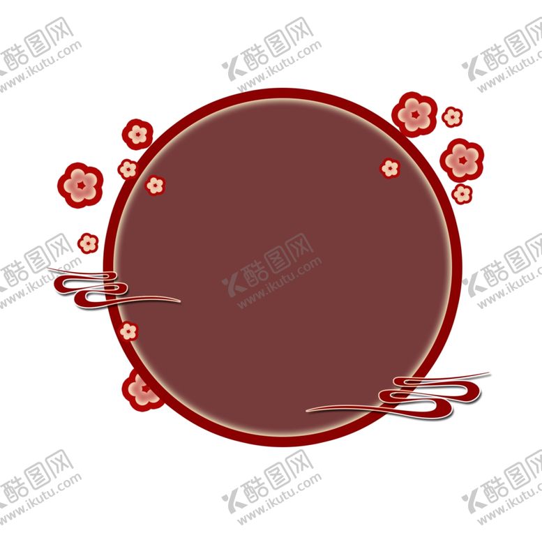 编号：66246812051151594394【酷图网】源文件下载-小花祥云圆形边框图案