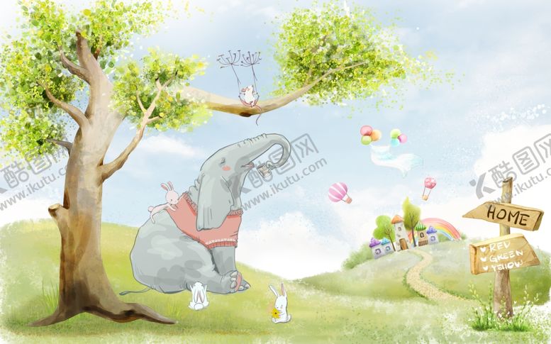 编号：84424909292030123808【酷图网】源文件下载-卡通背景墙