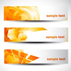 橙色动感横幅设计素材