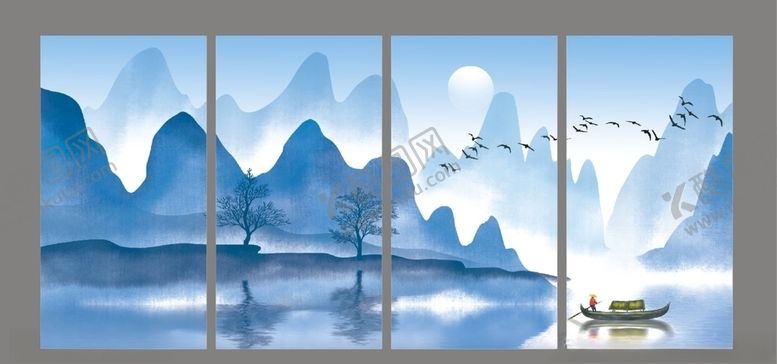 编号：32731707060027598204【酷图网】源文件下载-新中式山水挂屏