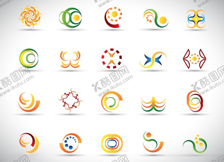 编号：40914704031857096400【酷图网】源文件下载-多彩创意标志集合