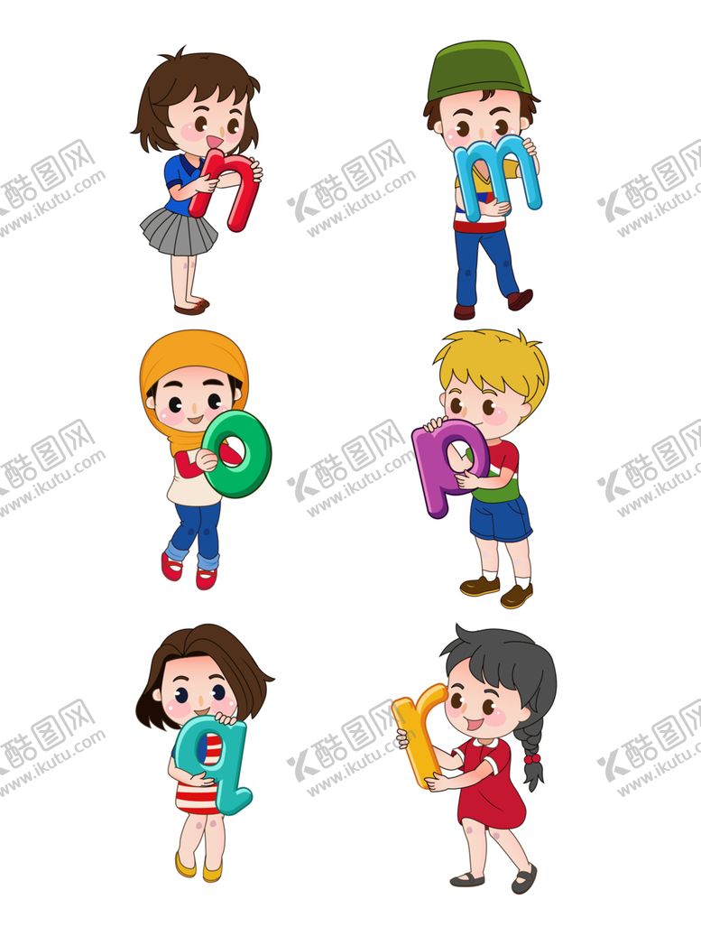 编号：33938807141639073896【酷图网】源文件下载-英文字母卡通