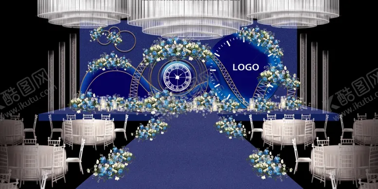 编号：17856910061126448566【酷图网】源文件下载-蓝色系婚礼设计背景