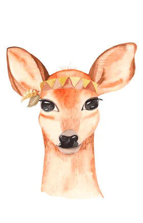 水彩卡通动物插画