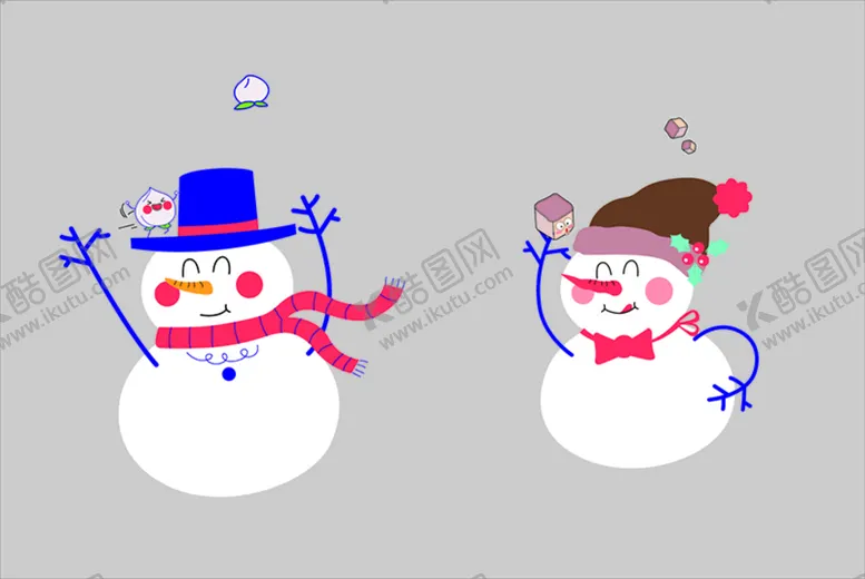 编号：31876910030348290235【酷图网】源文件下载-矢量雪人2款