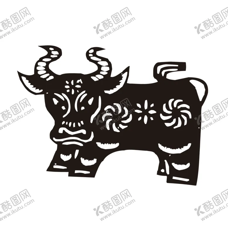 编号：32083704290642175882【酷图网】源文件下载-牛年剪纸