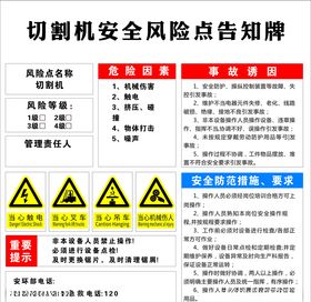 切割机安全风险点告知牌