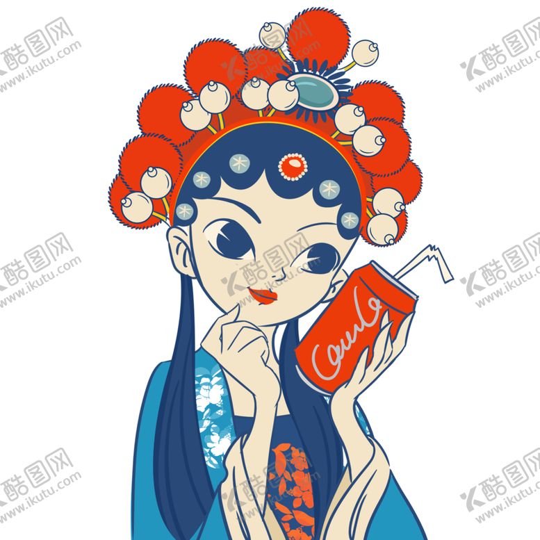 编号：39353006171801427131【酷图网】源文件下载-国潮人物手绘