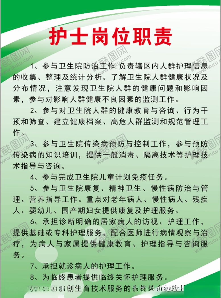 编号：68679709281920192986【酷图网】源文件下载-护士岗位职责制度