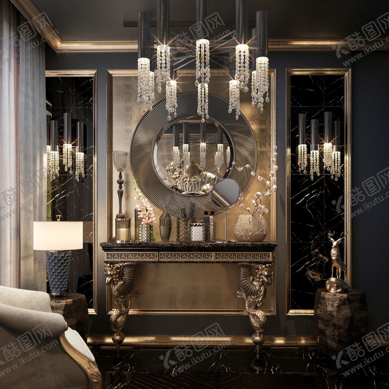 编号：69993310220331535595【酷图网】源文件下载-卧室客厅厨房书房效果图