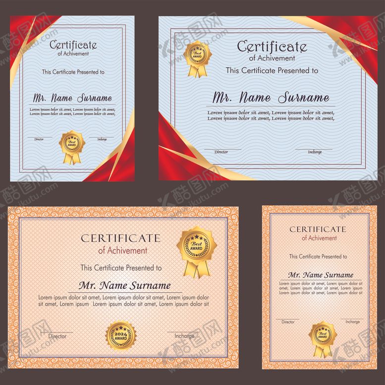 编号：50401604151923162712【酷图网】源文件下载-证书模板