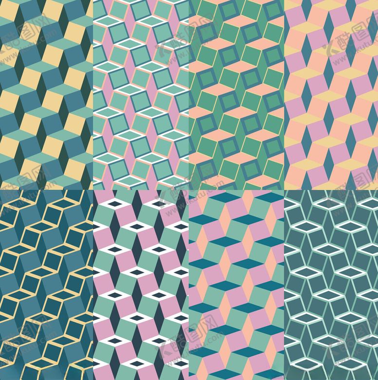 编号：27746112191209435533【酷图网】源文件下载-多彩几何图案拼接纹理