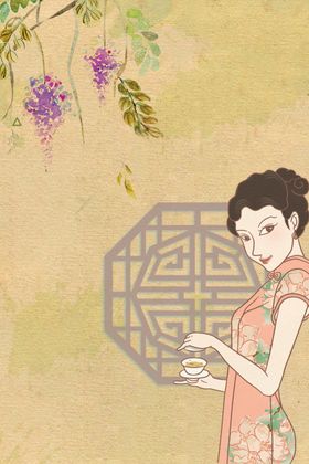 复古民国风国货海报背景模板