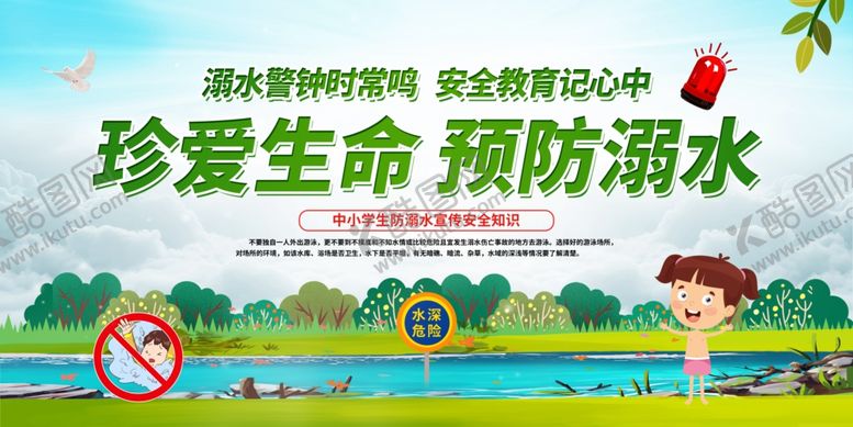 编号：56173405241858588837【酷图网】源文件下载-预防溺水展板