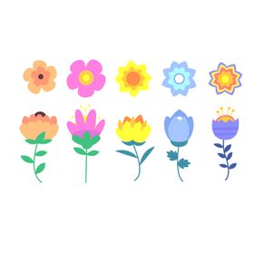 各种花朵手绘美丽插画束
