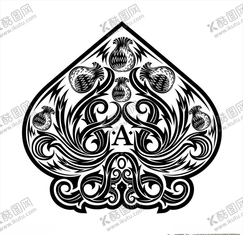 编号：28906711071535042801【酷图网】源文件下载-黑桃矢量图下载