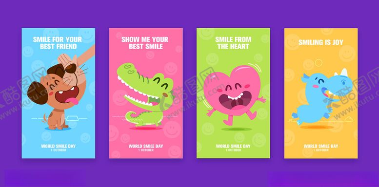 编号：93176111171729482291【酷图网】源文件下载-多彩卡通角色竖版卡片展示