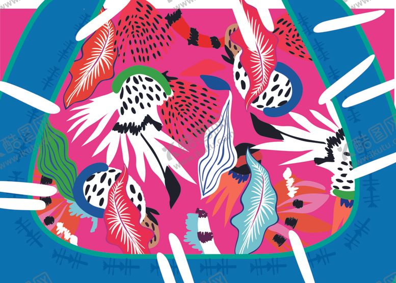 编号：18058810022234489895【酷图网】源文件下载-多彩抽象图案艺术插画